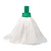 JanSan Exel Big White Mop Head 117g,Large Green (10 Mops)